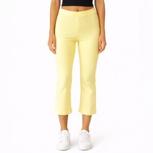 The Wrights Yellow Crop Stretch Pant